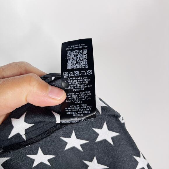 ASOS Maternity US 8 Black White Star Print Long Sleeve Maxi Dress Cinched VNeck - Picture 12 of 13